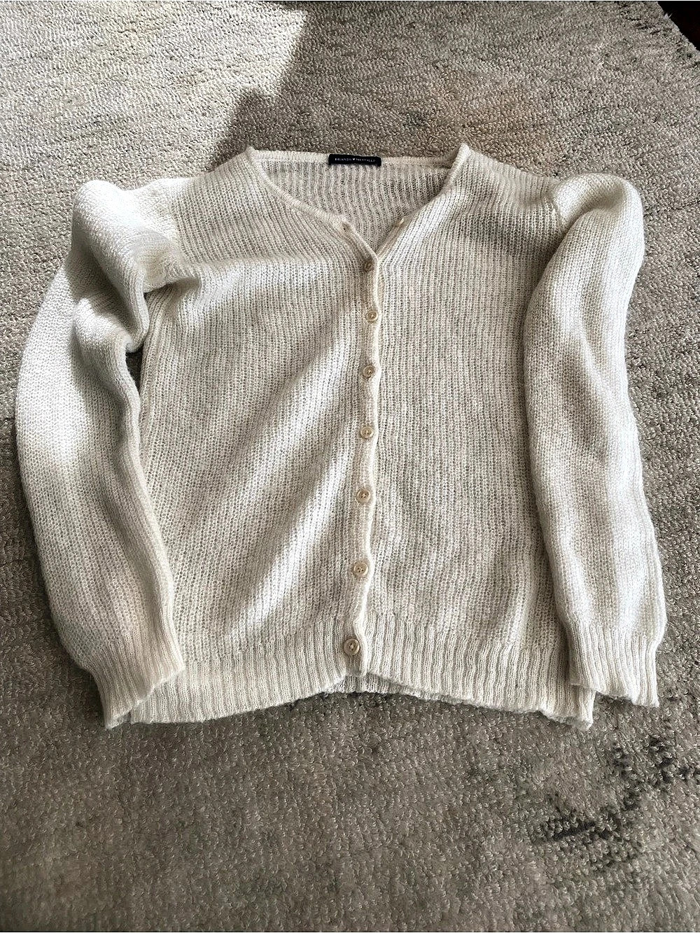 Brandy Melville Mohair Blend Cardigan in White Like New Sz large
